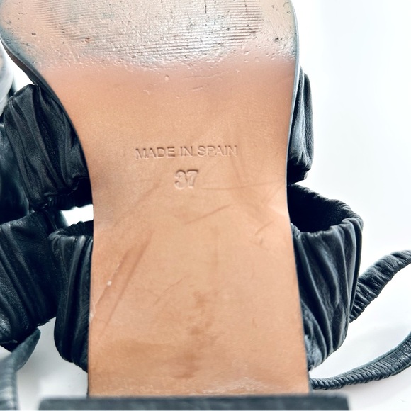 Maguire Ruched Strap Sandals Slingback Block Heels Mule Black Size 37 Spain 6 US - Picture 4 of 4